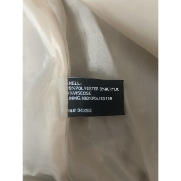 Mo-Ka by Santa Fe Herringbone Coat W/Faux Fur Collar Vintage Inspired Glamour M - Picture 7 of 7